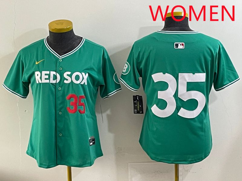 Women 2025 Boston Red Sox #35 No Name Dark Green Joint Name Nike MLB Jersey style 2